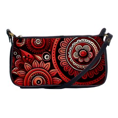 Bohemian Vibes In Vibrant Red Shoulder Clutch Bag