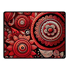 Bohemian Vibes In Vibrant Red Fleece Blanket (small)