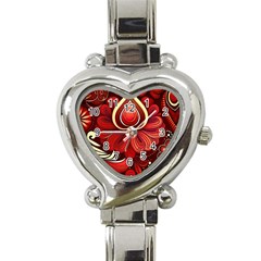 Bohemian Flower Drop Heart Italian Charm Watch by HWDesign