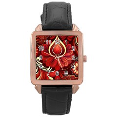 Bohemian Flower Drop Rose Gold Leather Watch  by HWDesign