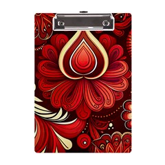 Bohemian Flower Drop A5 Acrylic Clipboard