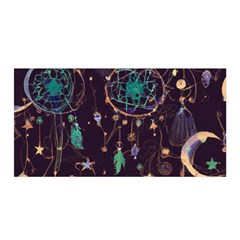 Bohemian  Stars, Moons, And Dreamcatchers Satin Wrap 35  X 70  by HWDesign