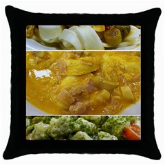 Italian Pasta Photo Montage Throw Pillow Case (black) by dflcprintsclothing