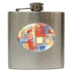 Art Abstract Rectangle Square Hip Flask (6 Oz)