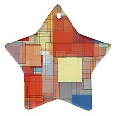 Art Abstract Rectangle Square Star Ornament (two Sides)