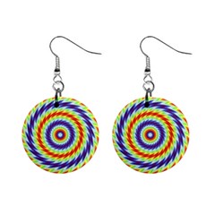 Mandala Kaleidoscope Background Mini Button Earrings by Ravend