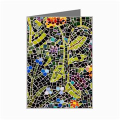 Mosaic Background Pattern Texture Mini Greeting Card by Ravend