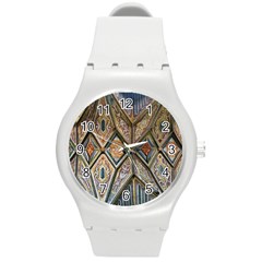 Church Ceiling Mural Architecture Round Plastic Sport Watch (m) by Ravend