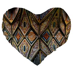 Church Ceiling Mural Architecture Large 19  Premium Flano Heart Shape Cushions