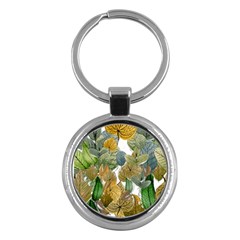 Sheet Autumn Color Drawing Key Chain (round)