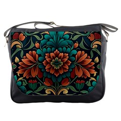 Flower Pattern Modern Floral Messenger Bag