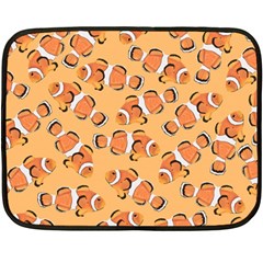 Fish Clownfish Orange Background Fleece Blanket (mini) by Ravend