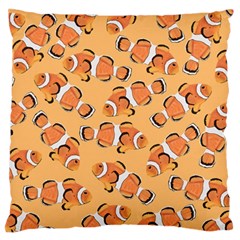 Fish Clownfish Orange Background Large Premium Plush Fleece Cushion Case (one Side)