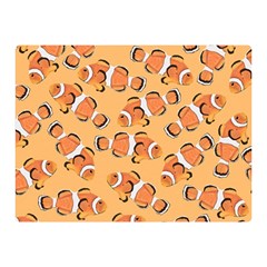 Fish Clownfish Orange Background Premium Plush Fleece Blanket (mini) by Ravend