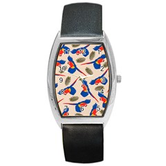 Bird Animals Parrot Pattern Barrel Style Metal Watch by Ravend