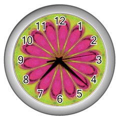 Floral Art Design Pattern Wall Clock (silver)