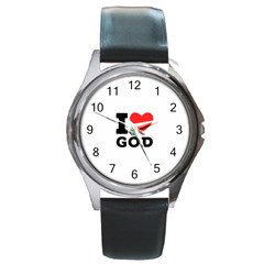 I Love God Round Metal Watch by ilovewhateva