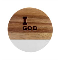 I Love God Marble Wood Coaster (round) by ilovewhateva