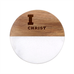 I Love Christ Classic Marble Wood Coaster (round)  by ilovewhateva