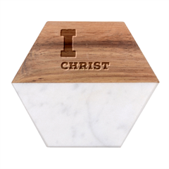 I Love Christ Marble Wood Coaster (hexagon)  by ilovewhateva