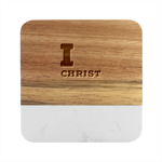 I love christ Marble Wood Coaster (Square) Front