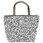 Question Mark Typographic Motif Random Pattern Bucket Bag Back