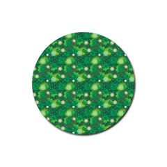 Leaf Clover Star Glitter Seamless Rubber Round Coaster (4 Pack)