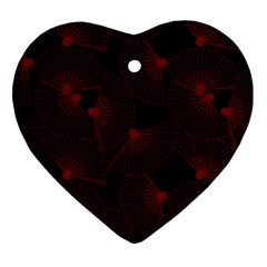 Folding Fan Seamless Pattern Ornament (Heart)