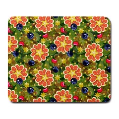 Fruits Star Blueberry Cherry Leaf Large Mousepad