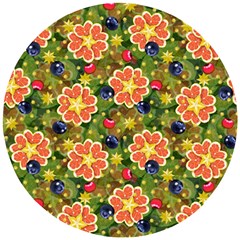 Fruits Star Blueberry Cherry Leaf Wooden Puzzle Round by Pakemis