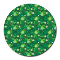 Leaf Clover Star Glitter Seamless Round Mousepad