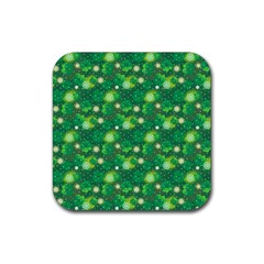 Leaf Clover Star Glitter Seamless Rubber Coaster (Square)