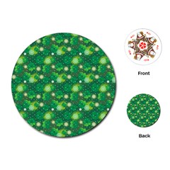 Leaf Clover Star Glitter Seamless Playing Cards Single Design (Round)