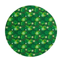 Leaf Clover Star Glitter Seamless Round Ornament (Two Sides)