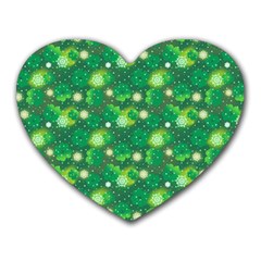 Leaf Clover Star Glitter Seamless Heart Mousepad