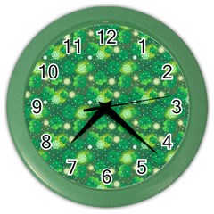 Leaf Clover Star Glitter Seamless Color Wall Clock