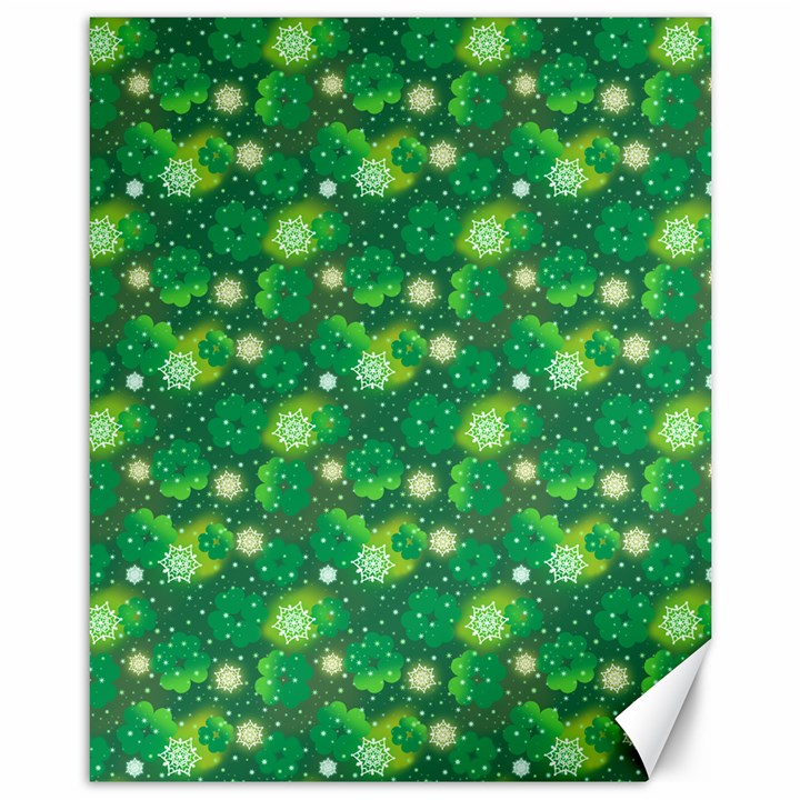 Leaf Clover Star Glitter Seamless Canvas 11  x 14 