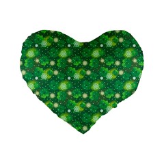 Leaf Clover Star Glitter Seamless Standard 16  Premium Heart Shape Cushions