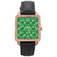Leaf Clover Star Glitter Seamless Rose Gold Leather Watch 