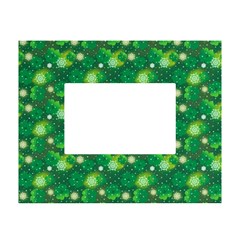 Leaf Clover Star Glitter Seamless White Tabletop Photo Frame 4 x6 