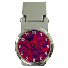 Roses Red Purple Flowers Pretty Money Clip Watches