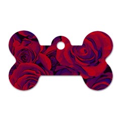 Roses Red Purple Flowers Pretty Dog Tag Bone (two Sides)