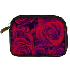 Roses Red Purple Flowers Pretty Digital Camera Leather Case by Ravend