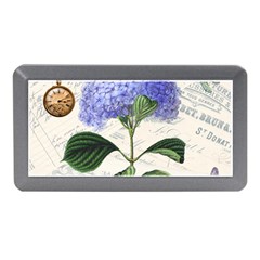 Blue Hydrangea Flower Painting Vintage Shabby Chic Dragonflies Memory Card Reader (mini) by danenraven