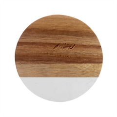 Technics Design Element Set Pattern Graphic Symbol Marble Wood Coaster (round)