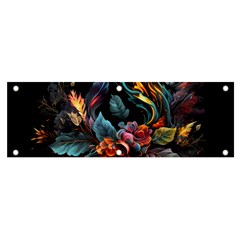 Flowers Flame Abstract Floral Banner And Sign 6  X 2 