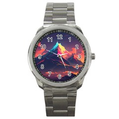 Mountain Sky Color Colorful Night Sport Metal Watch by Ravend