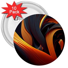 Swirls Abstract Watercolor Colorful 3  Buttons (10 pack) 