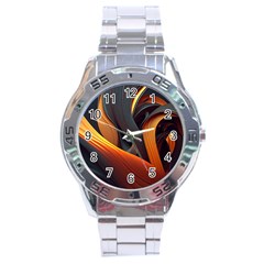 Swirls Abstract Watercolor Colorful Stainless Steel Analogue Watch by Ravend