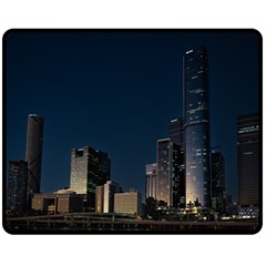 Skyline Brisbane Sunset Downtown Fleece Blanket (medium)